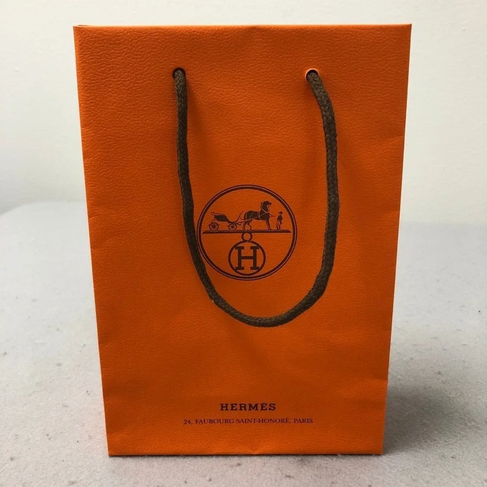 Hermes Twilly Scarf Womens OS Beige Terracotta Epaulettes de Gala Silk Ribbon